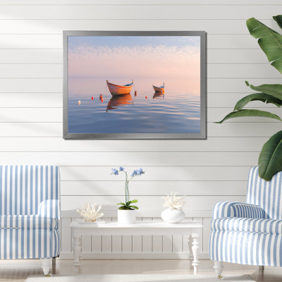 «Dinghy Boat Serenity Pastel Sunset I», reproduction d'art sur toile