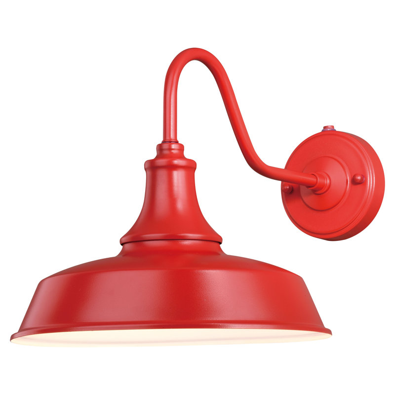 Gunnora Steel Wall Light, 11.5" H x 12" W x 18" D, Red/White