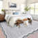 Bordered Design Machine Washable Rug with Rubber Backing for Living Room Modern Non-Slip Dining Room Rug Easy-Cleaning Floor Carpet for Bedroom