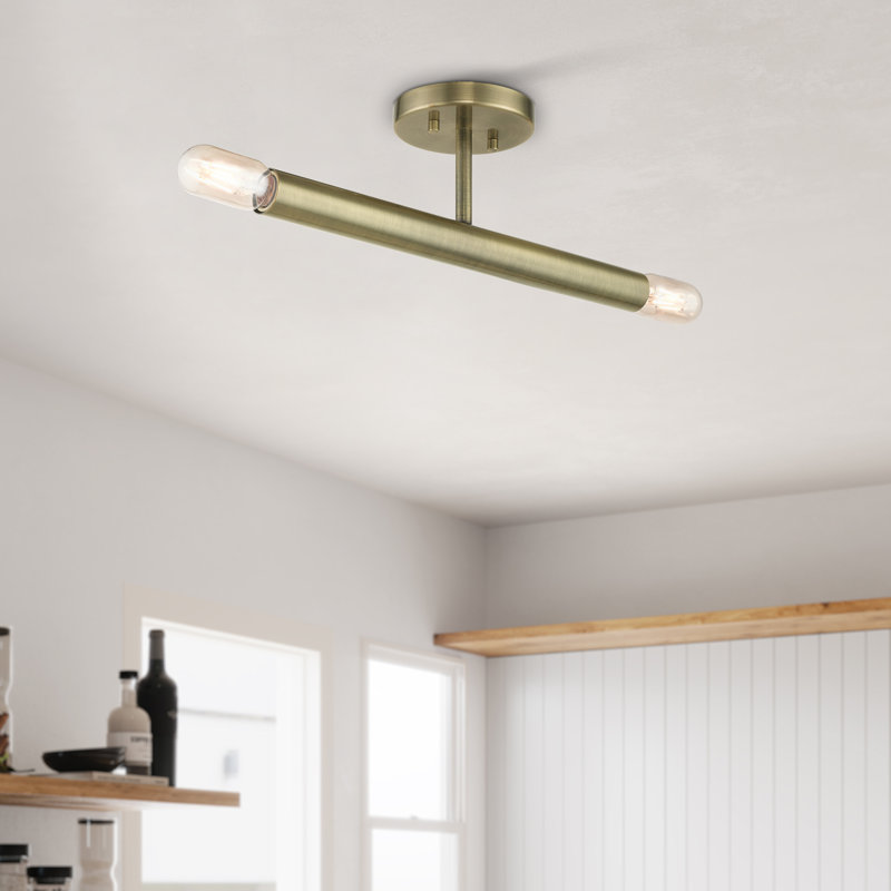 Margolf Semi Flush Mount, Anitque Brass