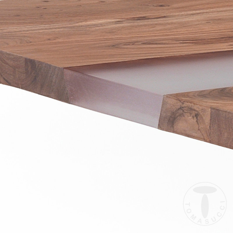 Bonum Acacia Solid Wood Top Metal Base Dining Table