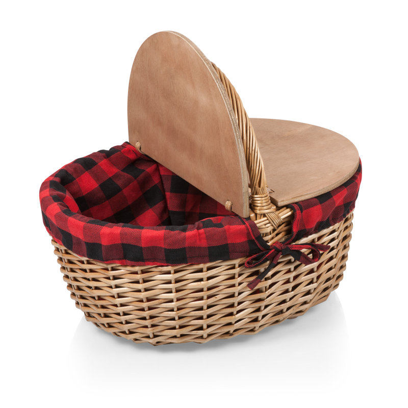 Panier de pique-nique en osier Country Country, Rouge / Noir