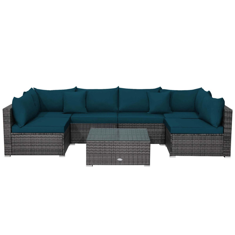  Ensemble de canapé modulaire avec coussins 7 pièces