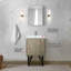 24 po Meuble-lavabo large et rustique, comptoir en quartz blanc, robinet en métal et miroir à 18 teintes-580262189
