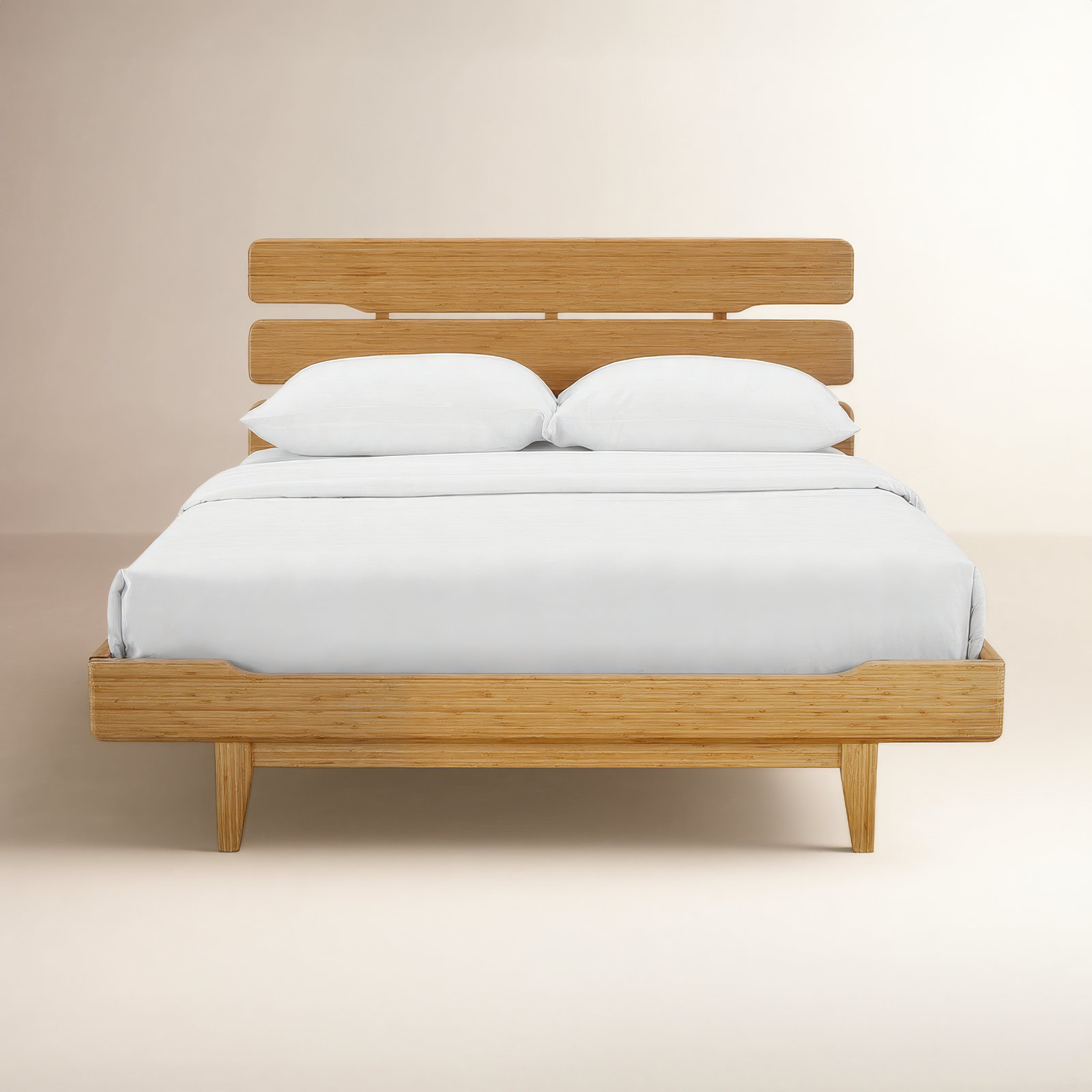 Lacey Solid Wood Slat Bed, Queen, Caramelized