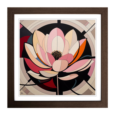 Lotus Flower Constructivism - Framed Print