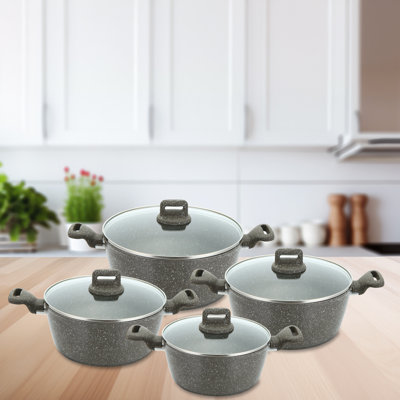 ZOYA 8 - Piece Non-Stick Aluminum Cookware Set