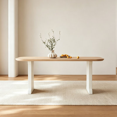 Cream Ash Wood Dining Table 