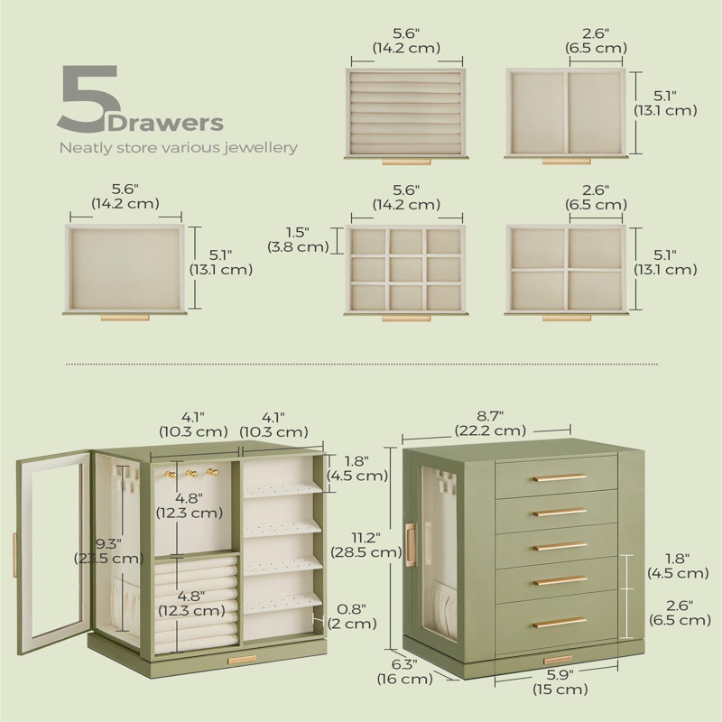 Aylor Jewellery Box +, Light Green