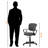 Bone Adjustable Height Polyester Office Chair, Gray 37.30'' H X 22.86'' W X 21.98'' D