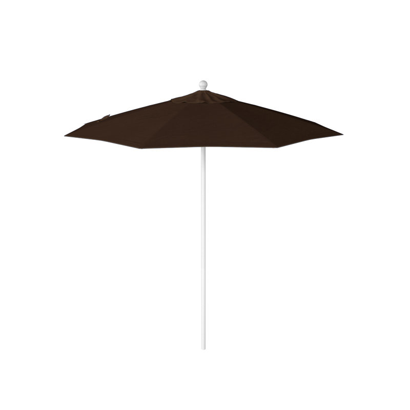 Parasol de marché 90 po Sunbrella, Toile Sunbrella® brun baie, Blanc mat