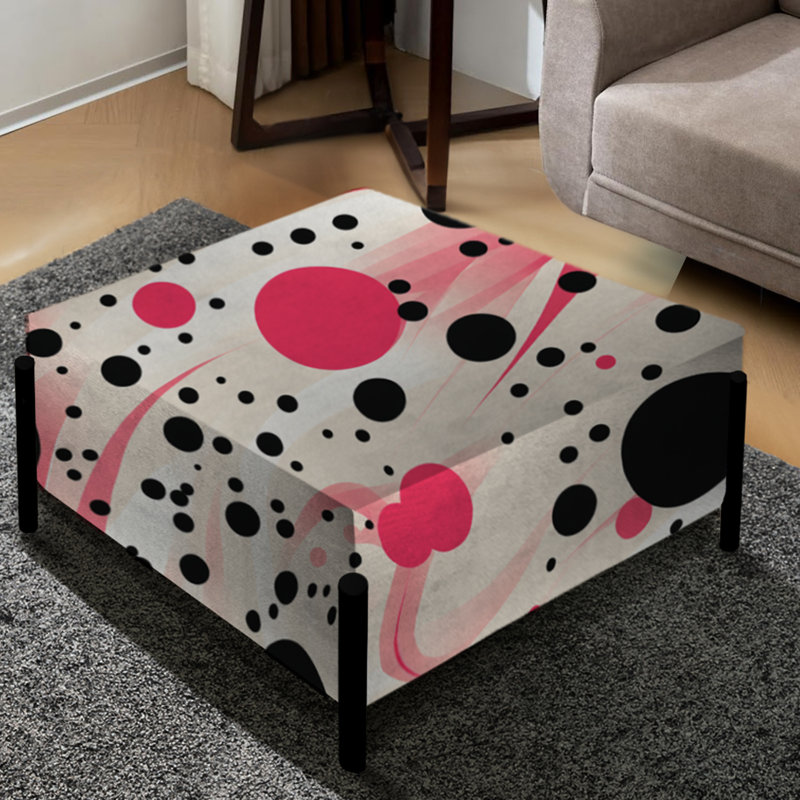 Grand repose-pieds carré à pois Poupart Dynamic Doodle Dots III
