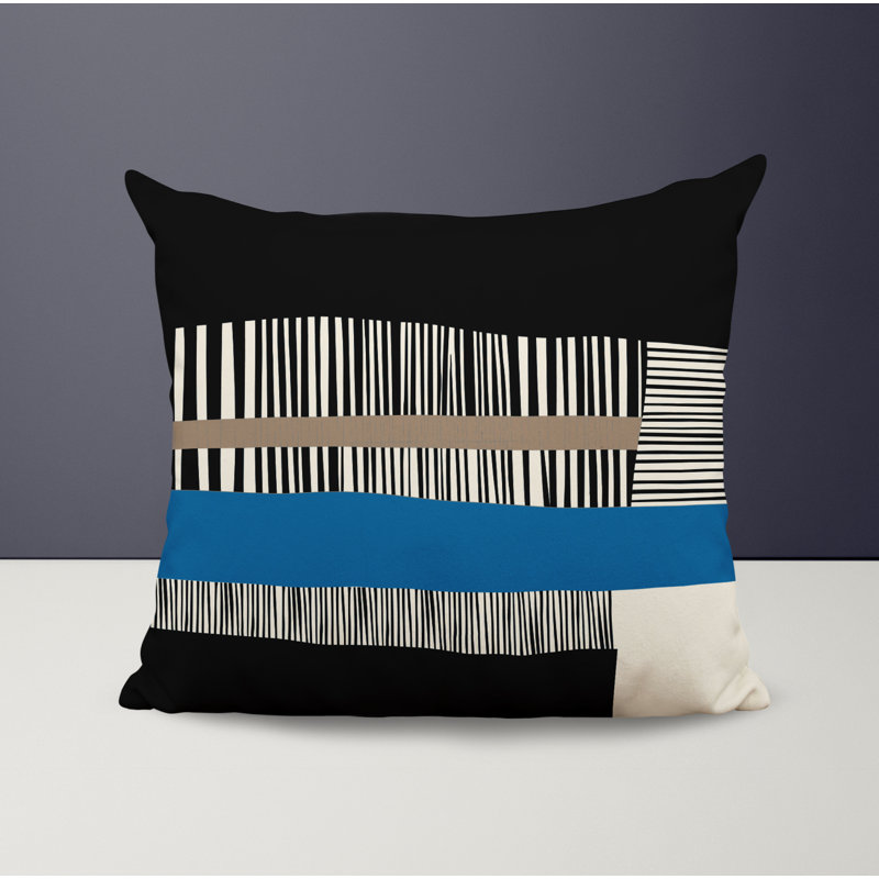 Jeté carré / extérieur en polyester Chamu, 16 po x 16 po, Turquoise