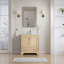 Meuble-lavabo moderne en bois massif l 30 po x H 34,1 po, lavabo en céramique Cupc et poignées en aluminium doré, charnières à fermeture en douceur DTC-297533754
