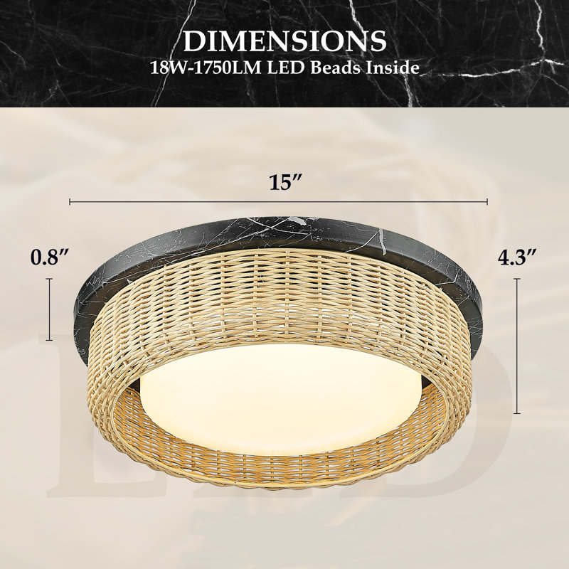 Allasia LED Flush Mount, Black