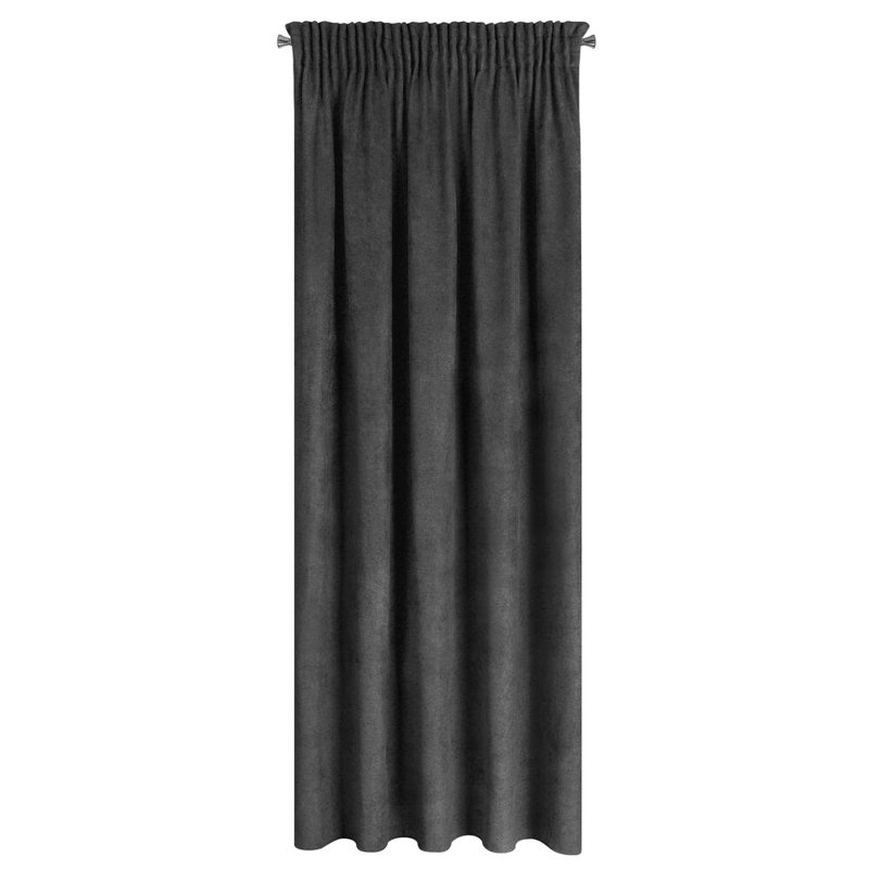 Amaya Polyester Standard Eyelet Curtain Panel, Dark grey