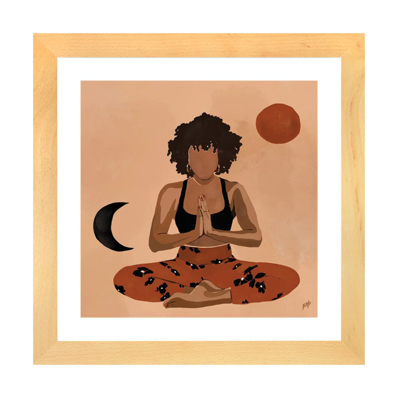 « Harmony » par Bria Nicole-impression d’art graphique, Toile avec cadre en bois beige, Blanc, H 16 po x l 16 po x P 1 po