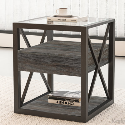 Modern End Table With Drawer