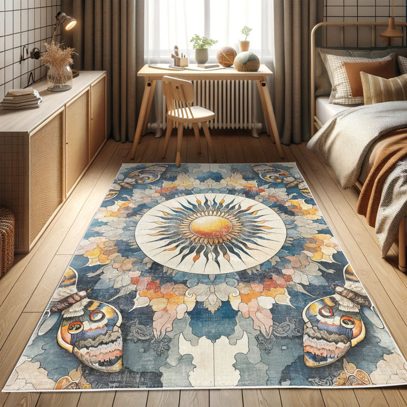 Machine Printed 177cm X 122cm Area Rug