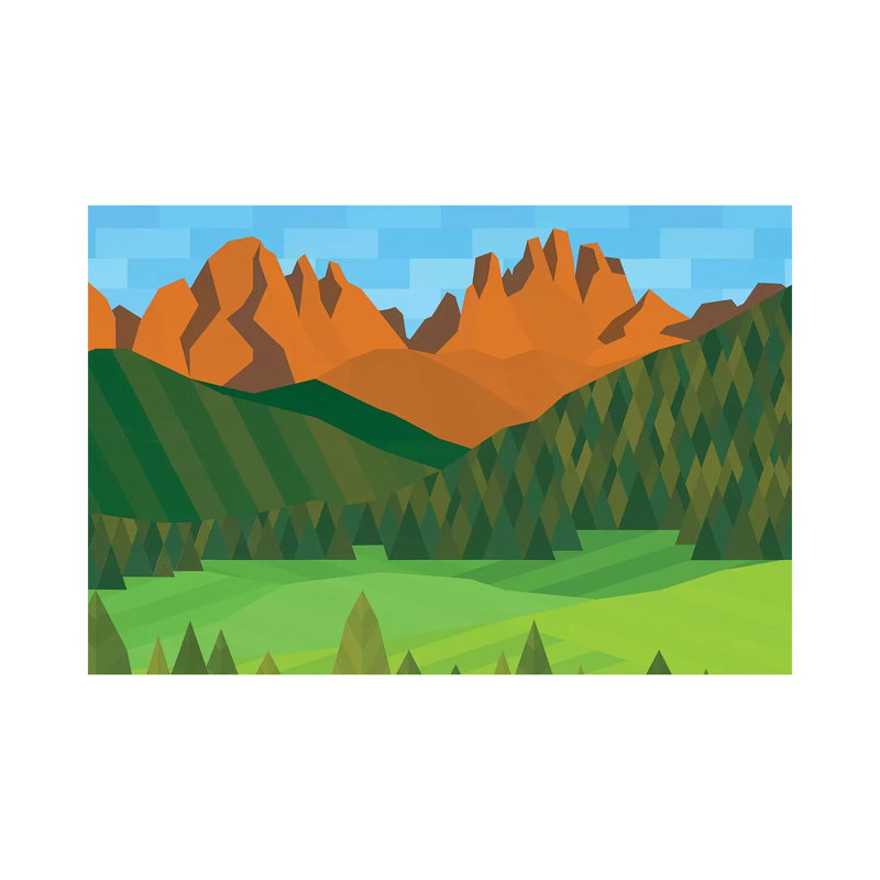 Field, Trees & Mountains 1 Piece Wrapped Canvas Wall Art, 30.48cm H x 45.72cm W