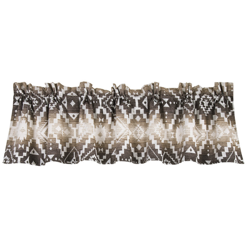 Chalet Cream and Taupe Aztec Print Window Valance