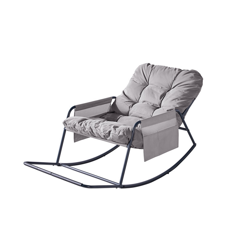 Chaise berçante pour la chambre de bébé et le patio, fauteuil ergonomique Papasan avec repose-pieds et coussin moelleux, fauteuil confortable inclinable pour salon, chambre à coucher, salle de lecture, salon