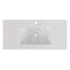 Lavabo de salle de bain encastré en céramique avec conception sans couture pour meuble-lavabo moderne, résistant aux taches et durable en porcelaine blanche