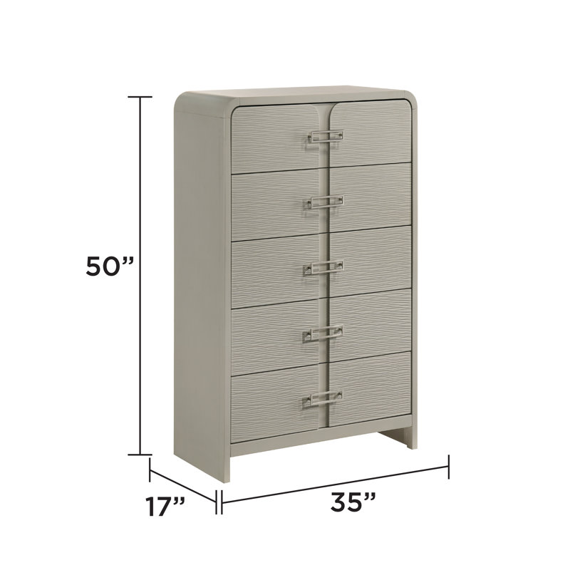 Commode de rangement haute à 5 tiroirs Velora