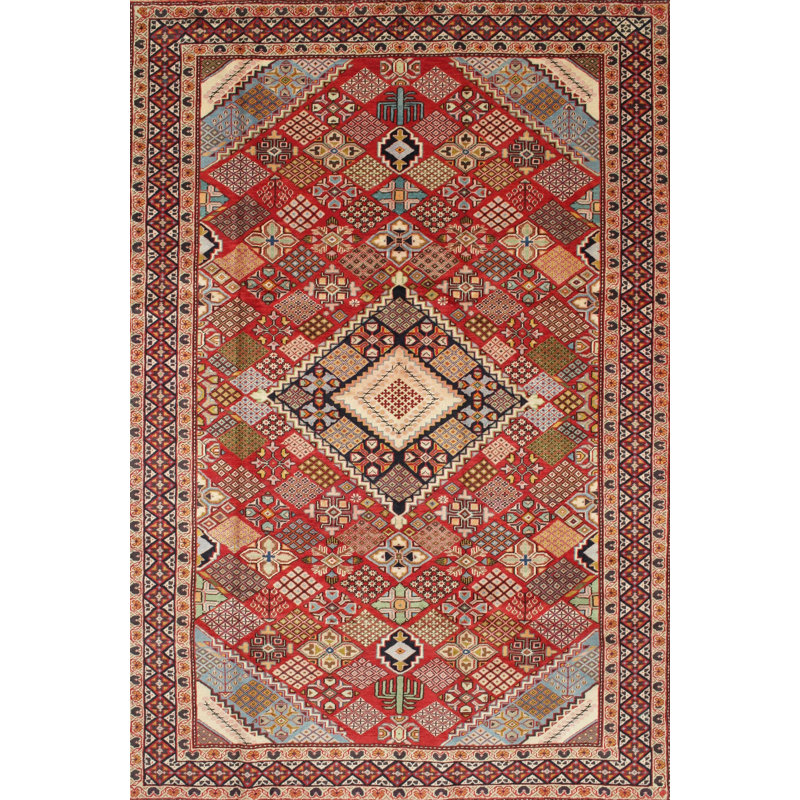 Tapis brun / rouge traditionnel, Rectangle 2 pi x 3 pi