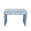 Console à miroir, coiffeuse argentée pour miroir incurvé cuit au four avec 2 tiroirs, table d'appoint décorative en miroir convenant au couloir et au salon, coiffeuse à miroir