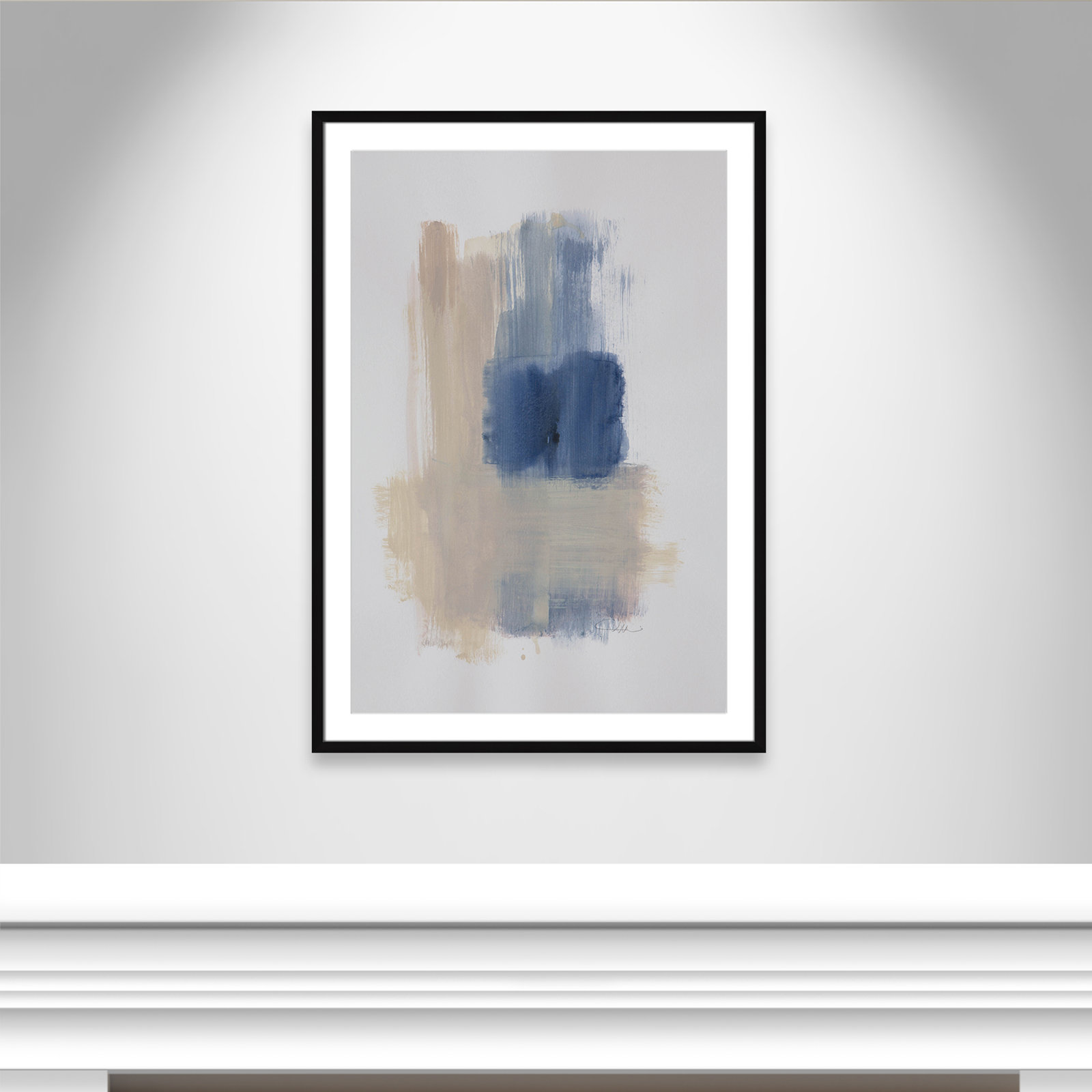 Macathurn "Powder Room Wash III" Print, 41.5" H x 29.5" W x 1.25" D, Black Matted Picture Framed