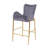 28.75" Counter Height Bar Stools Set Of 2, Bar Height Arm Chairs, Velvet Stools With Golden Legs & Footrests-1482484599