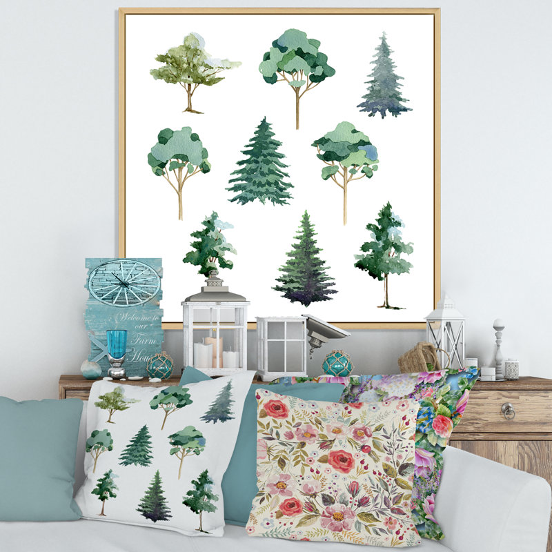 «Eucalyptus Pine Fir Linden Olive Tree Collection», reproduction d'art sur toile traditionnelle, H 30 po x l 30 po x P 1 po