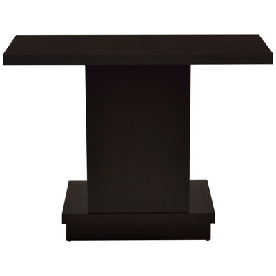 Cappuccino Engineered Wood Pedestal Console Table With Subtle Shades, Modern Geometric Aesthetic, And Stable Support For Primary Living Spaces, 30X40x15.5 Inches Rich Brown Color, Contemporary Look,