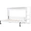 Lit double avec bibliothèque, structure blanche. Option d'économie d'espace. Rangement varié. Pas de boîte à ressorts. Assemblage simple Epsilons-788117444