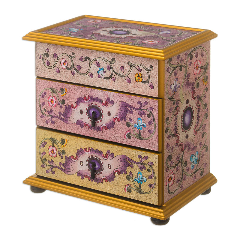 Boîte à bijoux, Or / mauve