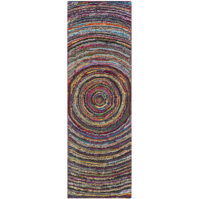 Tapis abstrait performance touffeté à la main Anaheim, Tapis de couloir 2 pi 3 po x 13 pi