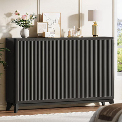 Meuble télé motorisé pour téléviseur de 32 à 60 pouces, meuble télé électrique cannelé moderne