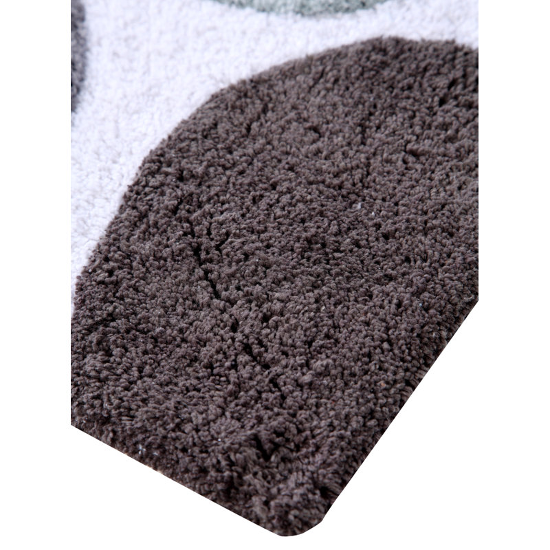 Yarger Cotton Non-Slip Bath Rug, Gray, 50" x 30"
