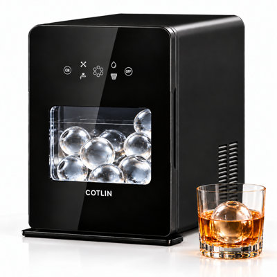 Countertop 2.4-Inch Sphere Ice Maker, Up to 110 Pcs/24H, Self-Cleaning Ice Ball Maker for Whiskey, Cocktails, Bourbon, Home Bar & Party