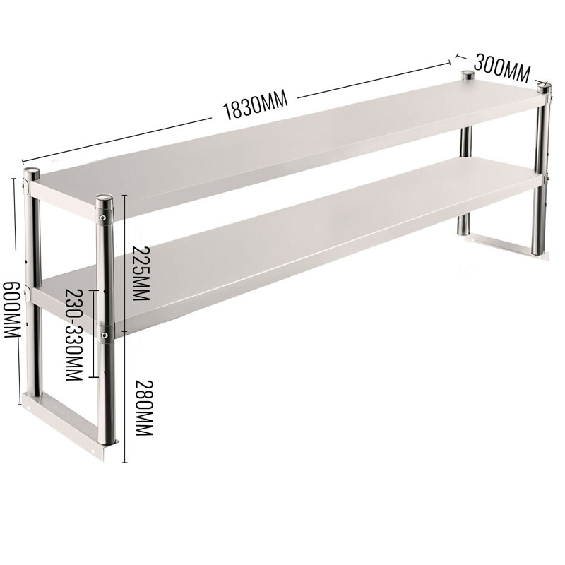 Mariyaah Stainless Steel Add-On Unit, 23.62" H x 72.05" W x 11.81" D
