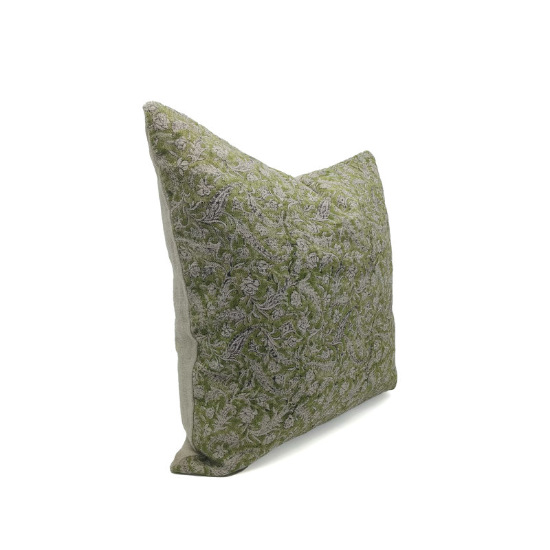 Fabdivine Handmade Pillow Case Farmhouse Décor, Aesthetic Room & Living Room Block Print Pillow- Blackforest, 18" x 18"