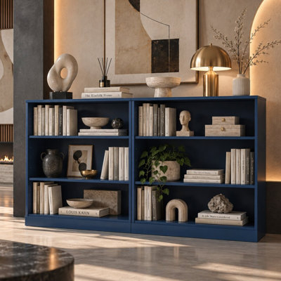 100% Solid Wood 6-Shelf Bookcase Cabinet with Open Storage and Adjustable Shelves, Display Bookshelf, 64" W x 35.75" H