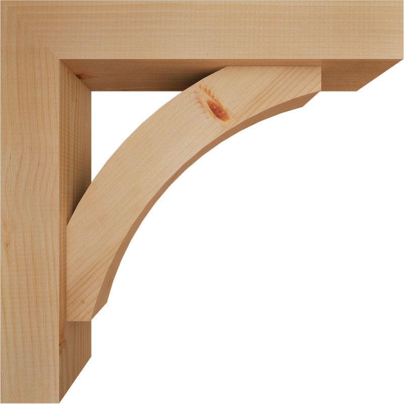 Thorton Block Bracket with Offset Brace, 24 x 24, 5 1/2"W Douglas Fir (Smooth)