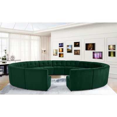 Canapé modulaire de coin symétrique en velours de 173 po de largeur Jedson
