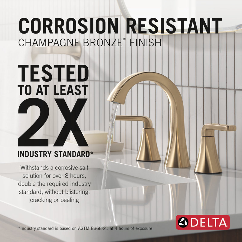 Two Handle Widespread Bathroom Faucet, Champagne Bronze