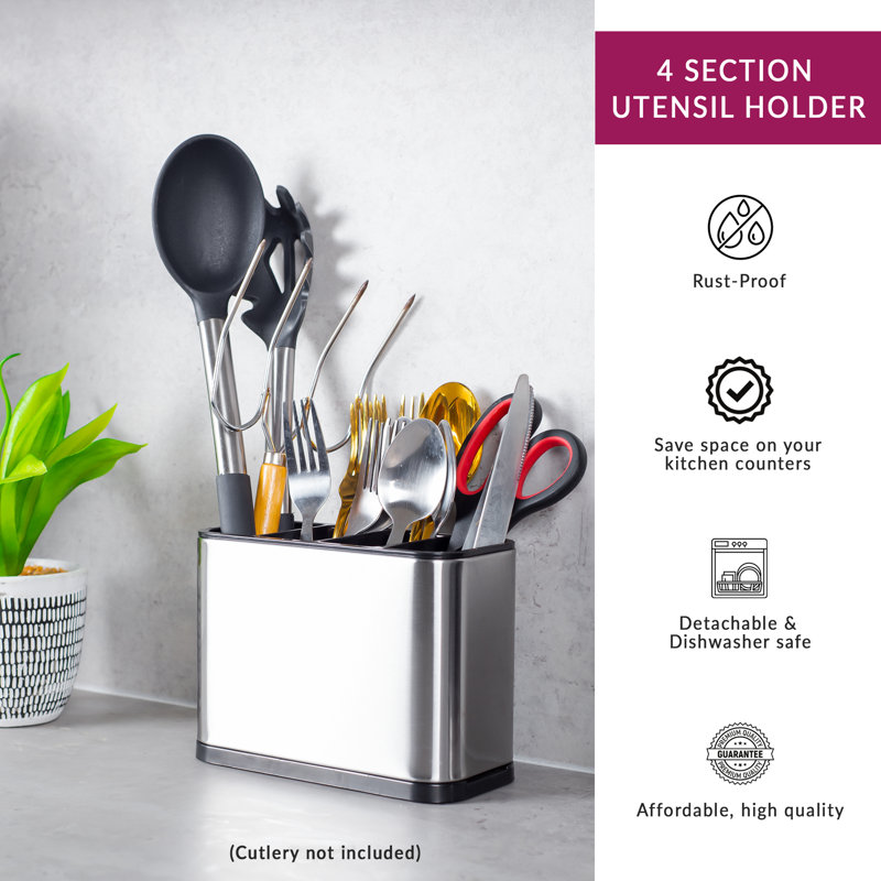 Stainless Steel Rectangle Utensil Crock