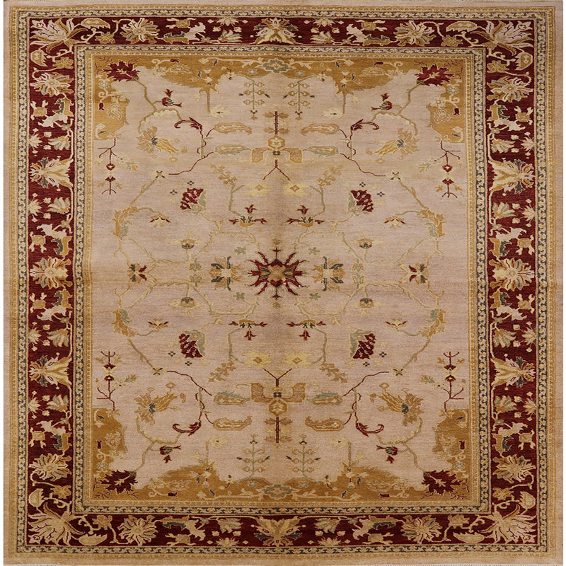 Tapis oriental rouge / beige Heros, Carré 8 pi