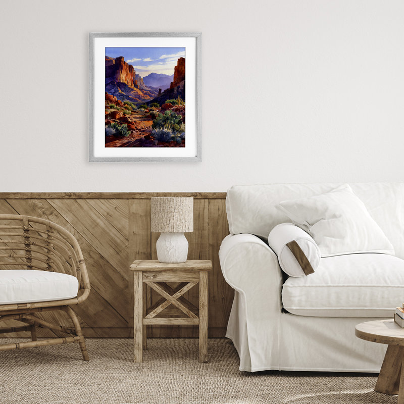 «Western Colors Earthy Desert», reproduction sous verre encadrée, design par Franklyn Gregory, 21 x 17