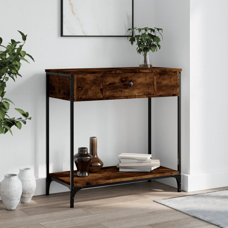 Console Table, Smoked Oak, 75cm H x 75cm W x 34.5cm D